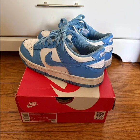 Kids Blue and White Nike Dunks